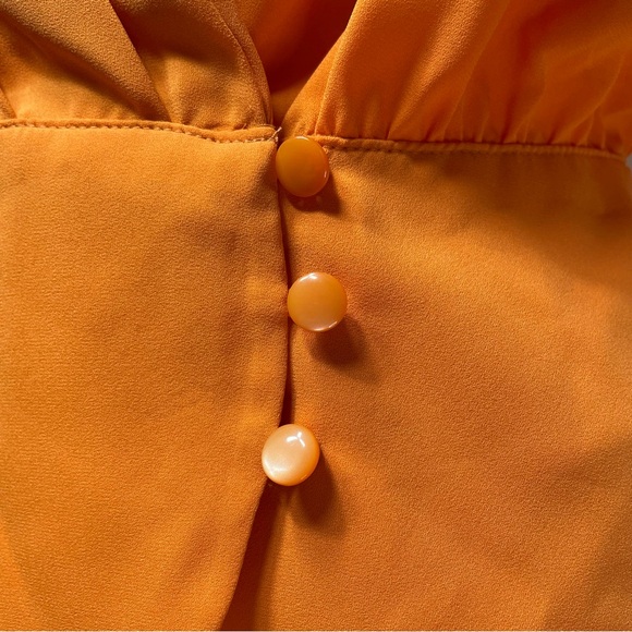 NWT NY & Co. Eva Mendes 2 Piece Set Tangarine Time Skirt and Blouse Top Size 8/M - Picture 6 of 16